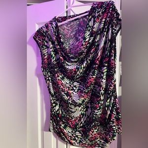 Butterfly wing patterned sleeveless blouse